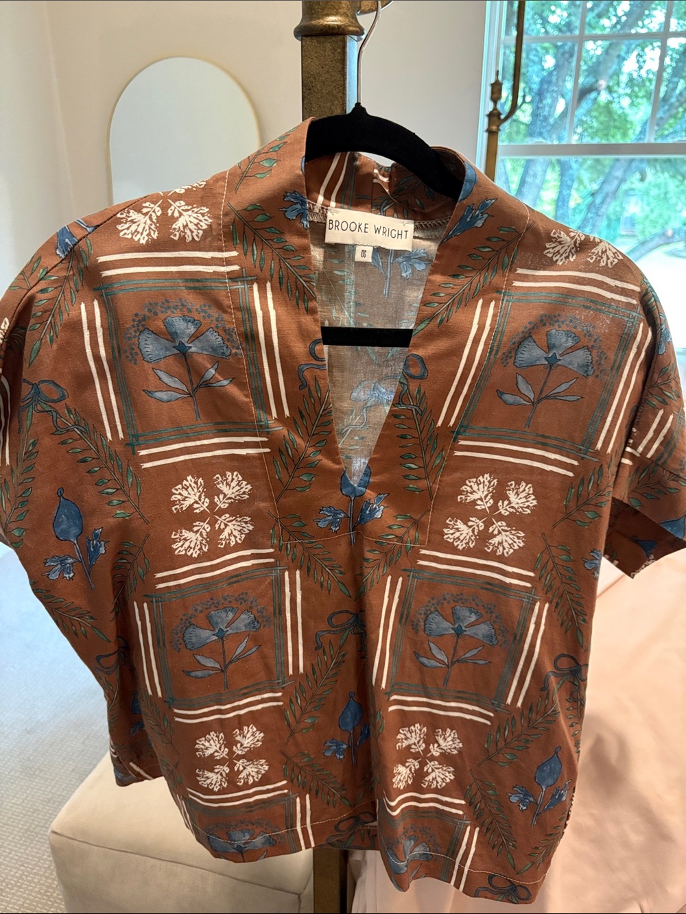 Brooke Wright Brown Floral Short Sleeve Shirt